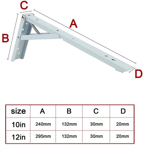 Customized Wall Mount Support for Undermount Sinks Spring Stainless Steel Fold Bracket