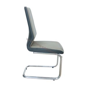 Upholstered Pu Dining Chairs , Chrome Dining Chair Heavy Duty Legs