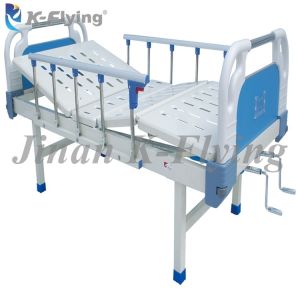 Folding Steel 2 Crank Manual Hospital Bed Patient Without Wheels