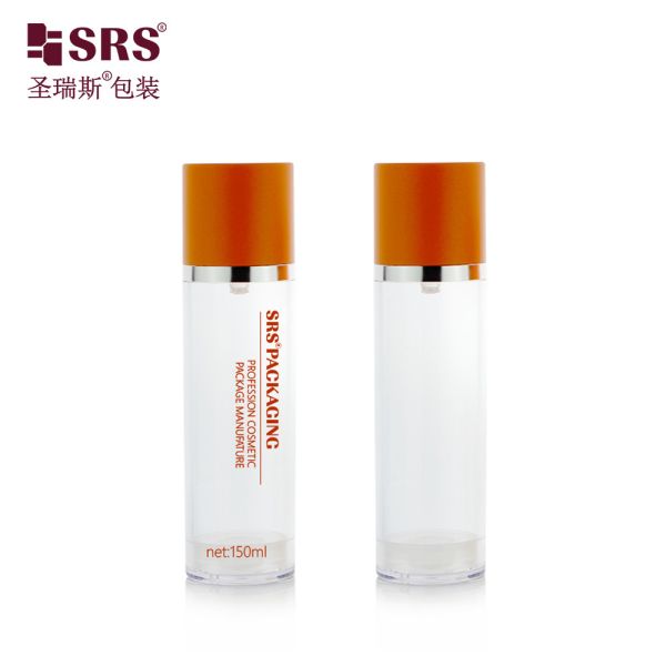 A0215 Snap On Style Plastic Round Facial Serum Bottle AS Vacuum Bottle Empty Skincare Gel Packaging Airless