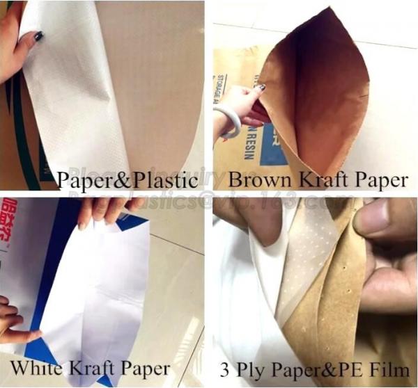 Top quality strong brown paper bags inner woven durable waterproof 25kg kraft paper bag china,Kraft paper Laminated PP W