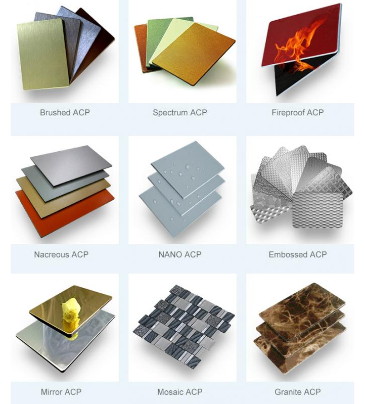 Scratch-resistant Beige stone pattern Aluminum Composite Panel 4MM 1.22*2.44m building construction wall materials