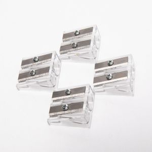 Plastic 11.4mm 2 Hole Pencil Sharpener Transparent