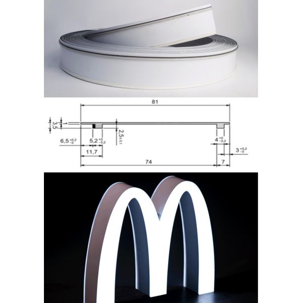 Trim Cap Roll 30m White Red Aluminium Coil For Channel Letter