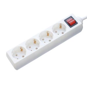 EU Standard Power Strip with 4 Outlets Surge Protect Switch USB A Output Ports