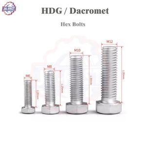 China OEM/ODM Hex Head Bolts with Galvanized/HDG/Black/Blue Zinc Plated Finish and M8 M10 M12 Threads on sale