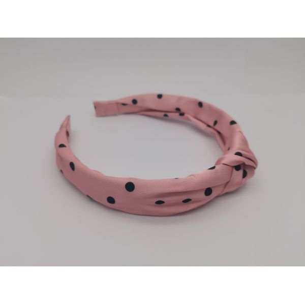 Buy Fabric Hair Band For Women Girls Ladies Pink With Black Little Dot In Vibrant Hues at wholesale prices