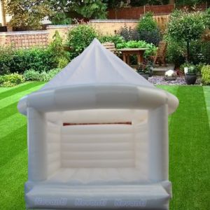 Customized Size White Jumping Castle with Slide and Repair Kit Included