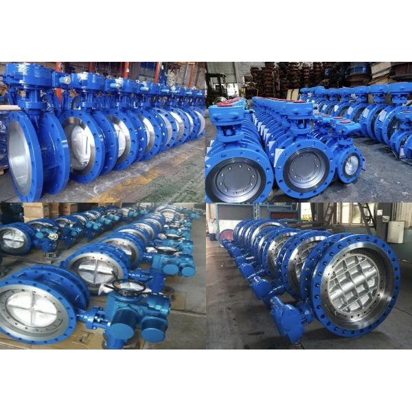 Industrial Turbine Double Flange Cast Steel Butterfly Valve With PTFE Liner