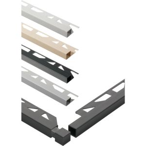 Aluminium Profile Square Edge Tile Trim For Bathroom Floor Metal Corner Trim