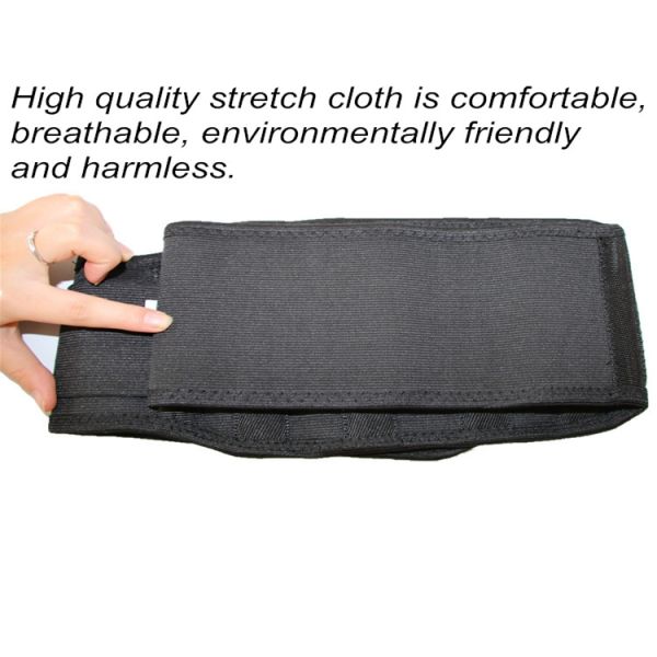 Black Magnet Dot Matrix Massage Waist Support Belt With Four Steel Plates