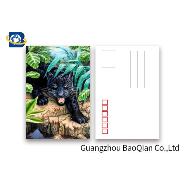 Customized Size 3D Lenticular Postcards Wild Animals Pattern Pictures UV Printing