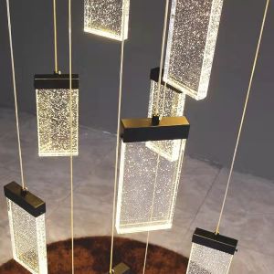 Bright Hotel Wedding Modern Crystal Pendant Light Length 20cm