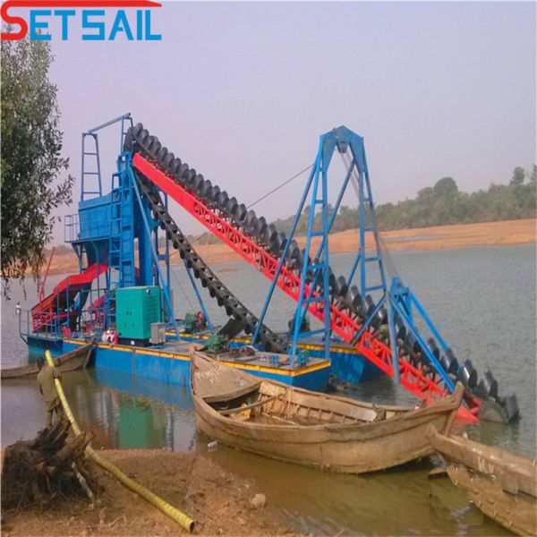 Marine Steel Made Chain Bucket Gold Dredger for River Diamond