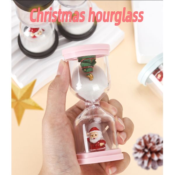 Plastic Hourglass Christmas Pink For Brushing