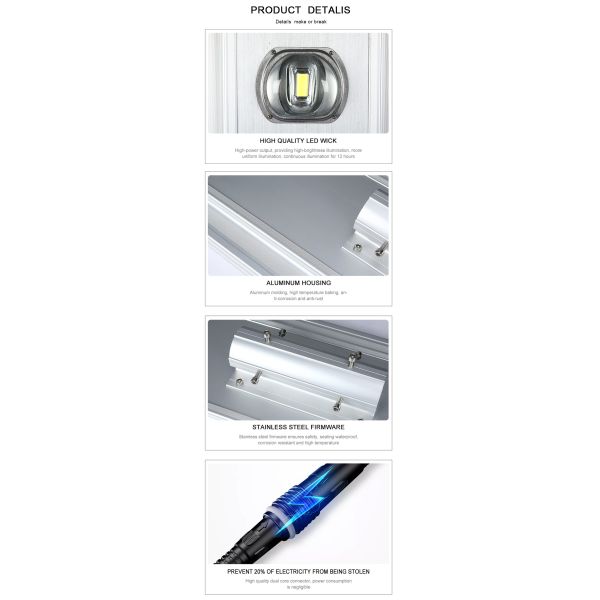 130LM/W Outdoor Integrated Solar LED Street Lights 3.2V 30AH Battery