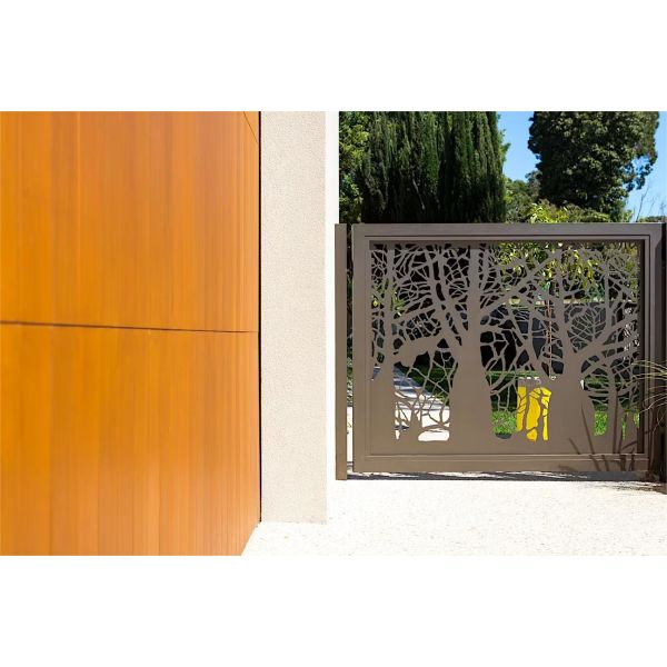 Buy ODM Modern Aluminum Fence Gate Fireproof Powder Coated Aluminium Gate at wholesale prices