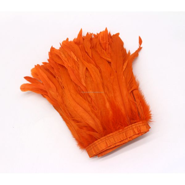 Vibrant Dyed Chicken Feather Coque Rooster Fringe Trim for Party Decoration Supplies