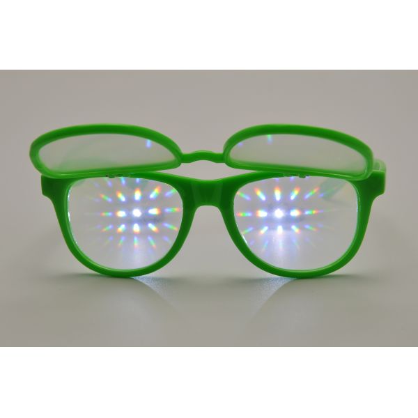 Fashionable Flip UP Diffraction Rainbow 3D Fireworks Glasses Plastic For Holidays