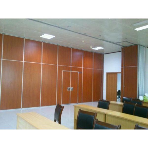 Interior Wood Melamine Surface Movable Folding Partition Walls , Wooden Room Partition Wall
