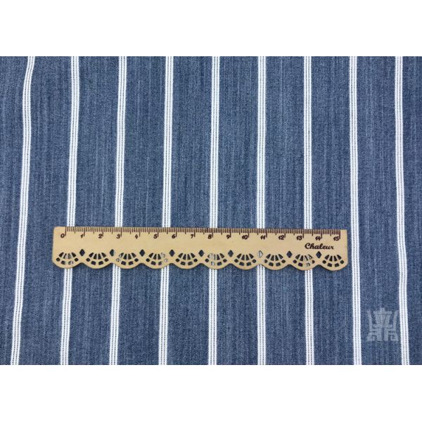 180gsm Blue And White Stripe Fabric Viscose Rayon Yarn Dyed TR Type