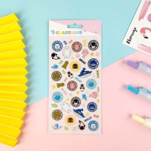 UV Transparent 3d Epoxy Stickers Sprinkle Gold Cartoon Character Stickers