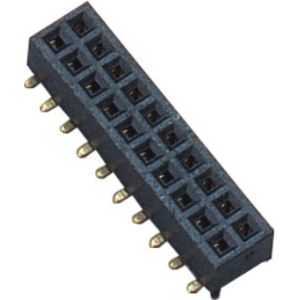 Dual 2*10 Pin Female Pin Header Connector 1.27mm 180° SMT PA9T Black
