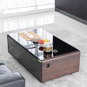Living Furniture Modern Coffee Table with Refrigerator Speaker and Wireless