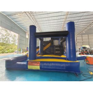 Fireproof Commercial Inflatable Bouncer Moonwalk Cartoon Theme With Rotary Slide