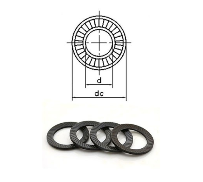 DIN 9250 Knurling Disc Spring Washer Black Oxide Conical Spring Contact Washer For Screws