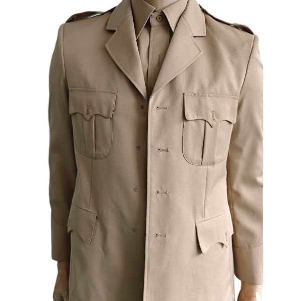 Premium Military Dress Uniform Set in Khaki Jacket Long Sleeve Shirt Straight Leg Trousers 45 Wool Blend Ceremonial Uniform