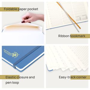 Dotted Note Pages Student Weekly Planner Haze Blue Leatherette Paper