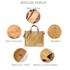 Sustainable Recyclable Tote Bag For Women, TPU Waterproof And Tyvek Paper