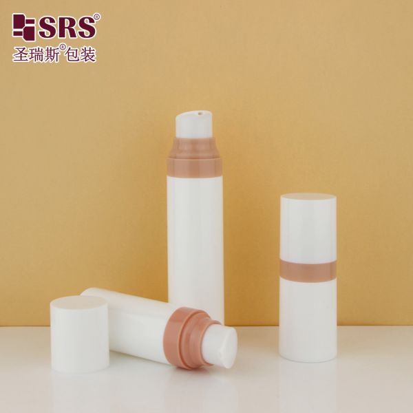 PA0204 15ml 30ml 50ml Injection Pink Pump Customization PP PCR Recycled Material Glossy Airless Bottle For Facial Cream