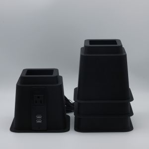 Stackable 223mm Height Adjustable Bed Risers With USB Outlet
