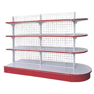 Grinding Back Panel Grocery Store Shelving , 120kg / Layer Showroom Display