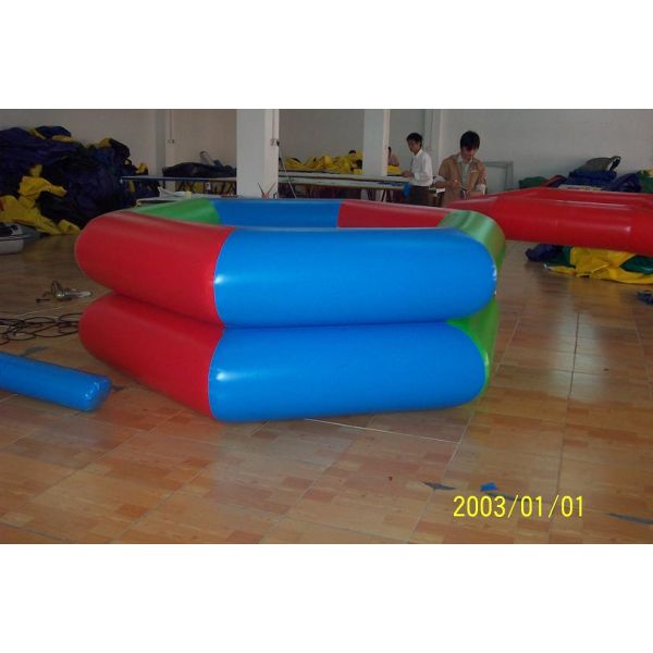 PVC Tarpaulin Circular Swimming Pool / Inflatable Swimming Pools Double Tube 1.3m Height