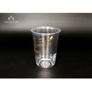 China Durable Disposable Plastic Drinking Cups U Shape Bottom UV Printing on sale