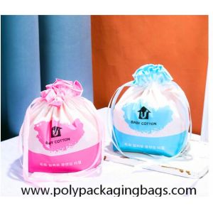 Gravure Printing Double Layer 0.08mm LDPE CPE Drawstring Gift Bag