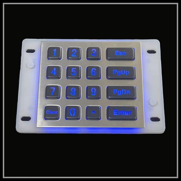 Waterproof Metal Backlit Numeric Keypad Light Transmitting LED Light Emitting