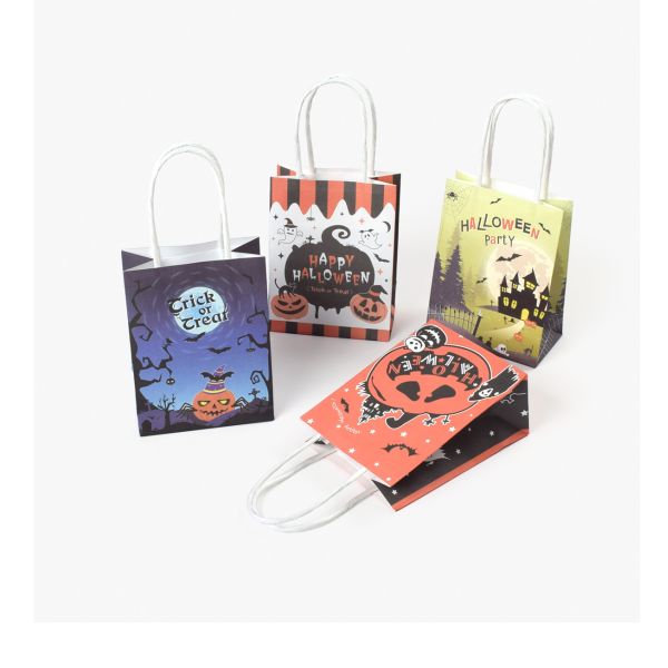 Custom Printed Halloween Kraft Paper Food Bags 10x12in Recycled