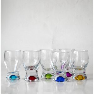 Handpainted Rainbowl Bottom Crystal Shot Glasses For Pub