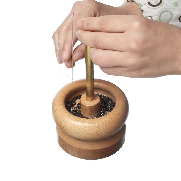 Buy Wooden Manual Bead Spinner For DIY Jewelry Making Tools Spinner Holder at wholesale prices