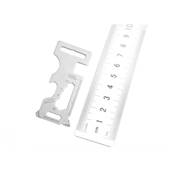 Outdoor Precision Punch Stamping 70MM Sandblasting Multifunctional Stainess Steel Bottle Opener EDC Tool Card