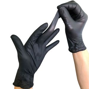 China Black Latex Free NBR Waterproof Nitrile Gloves Viral Resistance on sale
