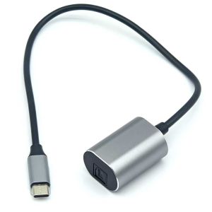 Black USB-C Male Connector TOSLINK Optical Audio Cable for Speaker-Ready Sound