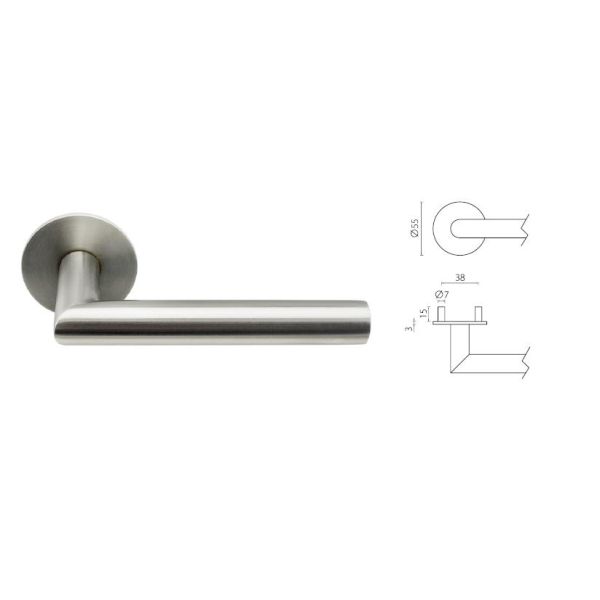 Modern door handle exterior door handle with magnetic round rose door lever