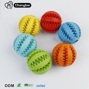 Pet Dog Rubber Treat Dispensing Ball Hiding Food Puzzle Bite Interactive Pet