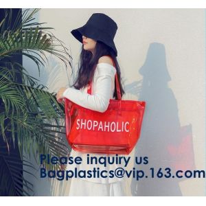 Beautiful Plastic PVC Beach Bag Clear Travel Cosmetic Bags, Fashion Clear PVC