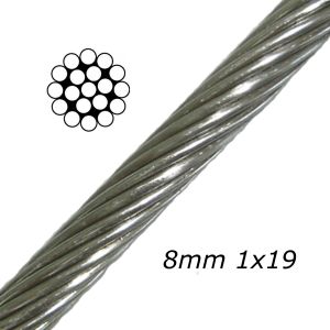 Customized Length 7x19 1/16 Inch AISI304 Marine Grade Stainless Steel Wire Rope